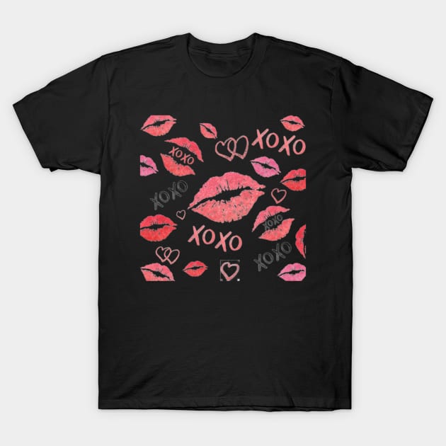 Hearts, Lips And Kisses T-Shirt by Graffix